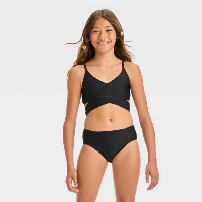 Girls' 'It’s A Wrap' Solid Bikini Set - Art Class™ 5 Girls' 'It’s A Wrap' Solid Bikini Set - Art Class™ - Image 3