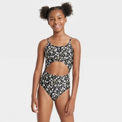 Girls' Daisy Bloom Floral Print One Piece Swimsuit - Art Class™ 5 Girls' Daisy Bloom Floral Print One Piece Swimsuit - Art Class™ - Image 3