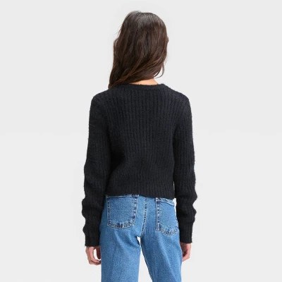 Girls' Cropped Fuzzy Cardigan Sweater - Art Class™ 3 Girls' Cropped Fuzzy Cardigan Sweater - Art Class™