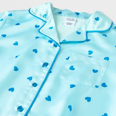 Girls' 2pc Satin Long Sleeve Coat Pajama Set - Art Class™ 4 Girls' 2pc Satin Long Sleeve Coat Pajama Set - Art Class™ - Image 2