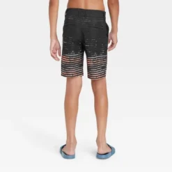 Boys' Striped Hybrid Swim Shorts - Art Class™ Black