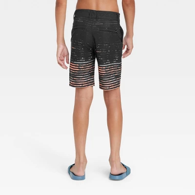 Boys' Striped Hybrid Swim Shorts - Art Class™ Black 3 Boys' Striped Hybrid Swim Shorts - Art Class™ Black