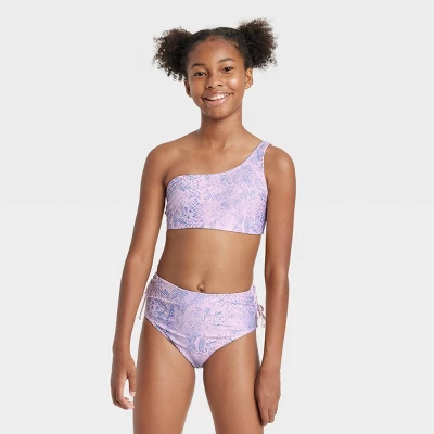 Girls' Snake Bite Animal Bikini Set - Art Class™ Purple 5 Girls' Snake Bite Animal Bikini Set - Art Class™ Purple - Image 3