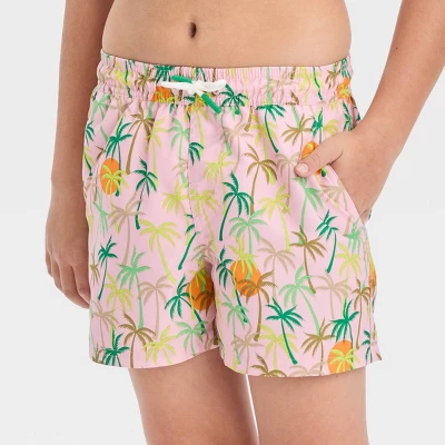 Boys' Palm Tree Swim Shorts - Art Class™ Pink 3 Boys' Palm Tree Swim Shorts - Art Class™ Pink