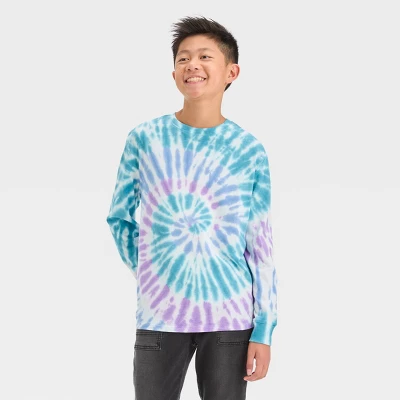 Boys' Swirl Tie-Dye Long Sleeve Graphic T-Shirt - Art Class™ Purple/Green/White 5 Boys' Swirl Tie-Dye Long Sleeve Graphic T-Shirt - Art Class™ Purple/Green/White - Image 3