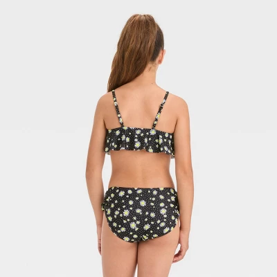 Girls' 'Daisy Dreams' Floral Printed Bikini Set - Art Class™ Black 4 Girls' 'Daisy Dreams' Floral Printed Bikini Set - Art Class™ Black - Image 2