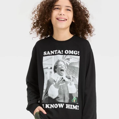 Boys' Long Sleeve Elf 'Santa! I Know Him' Graphic T-Shirt - Art Class™ 2 Boys' Long Sleeve Elf 'Santa! I Know Him' Graphic T-Shirt - Art Class™