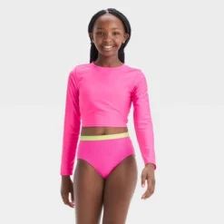 Girls' 3pc Ribbed Colorblock Cropped Rash Guard Swimwear Set - Art Class™ Pink 9 Girls' 3pc Ribbed Colorblock Cropped Rash Guard Swimwear Set - Art Class™ Pink -Teen Clothing Store GUEST 1e10b3bb a895 4043 a523 8d10506f44a9