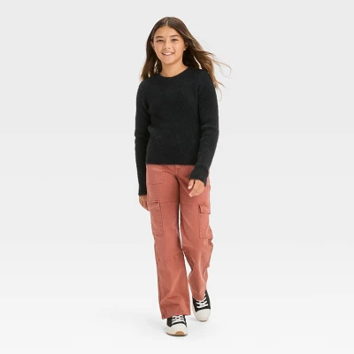 Girls' Fuzzy Ribbed Crewneck Sweater - Art Class™ 4 Girls' Fuzzy Ribbed Crewneck Sweater - Art Class™ - Image 2