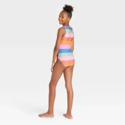 Girls' Surf Striped One Piece Swimsuit - Art Class™