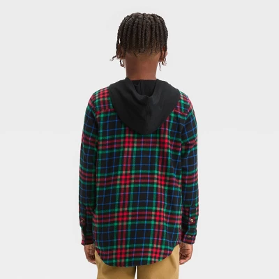 Boys' Flannel Plaid Hooded Long Sleeve Button-Down Shirt - Art Class™ 3 Boys' Flannel Plaid Hooded Long Sleeve Button-Down Shirt - Art Class™