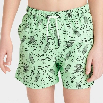 Boys' Monster Animal Printed Swim Trunks - Art Class™ Green 3 Boys' Monster Animal Printed Swim Trunks - Art Class™ Green