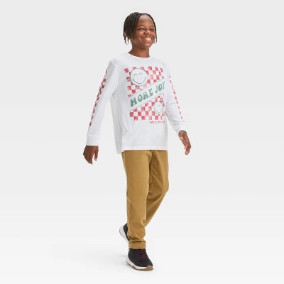 Boys' Smiley Knit Long Sleeve T-Shirt - Art Class™ White 4 Boys' Smiley Knit Long Sleeve T-Shirt - Art Class™ White - Image 2