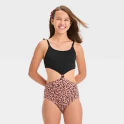 Girls' 'In Her Element' Leopard Spot One Piece Swimsuit - Art Class™ Black -Teen Clothing Store GUEST 2f129421 5b6d 4b35 a832 a8fb40f0ff39