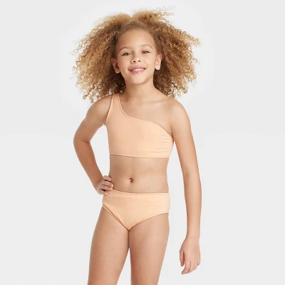 Girls' Solid Vacay Mode Bikini Sets - Art Class™ Peach Orange 5 Girls' Solid Vacay Mode Bikini Sets - Art Class™ Peach Orange - Image 3