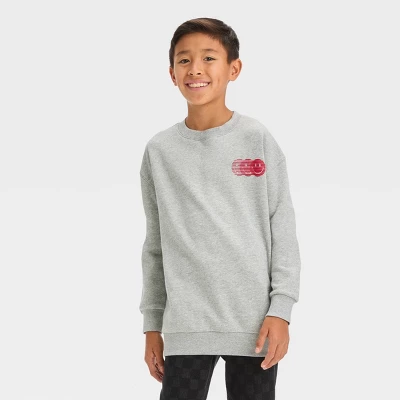 Boys' Smiley Graphic Sweatshirt - Art Class™ Gray 5 Boys' Smiley Graphic Sweatshirt - Art Class™ Gray - Image 3
