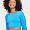 Girls' Cyber Long Sleeve Bikini Top - Art Class™ Turquoise Blue -Teen Clothing Store GUEST 3c57fc7d 7d9b 4feb 999c e2e0ff557bb5