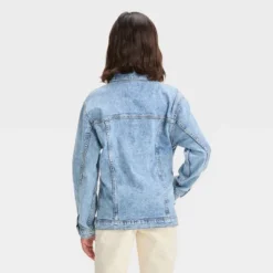 Girls' Oversized Jacket - Art Class™ Blue Denim