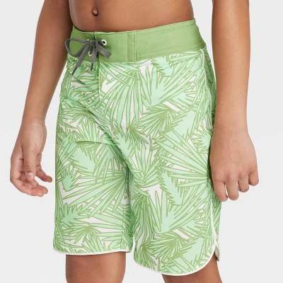 Boys' Palm Printed Swim Trunks - Art Class™ Green 3 Boys' Palm Printed Swim Trunks - Art Class™ Green