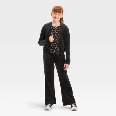 Girls' Velour Cropped Zip-Up Sweatshirt - Art Class™ 4 Girls' Velour Cropped Zip-Up Sweatshirt - Art Class™ - Image 2