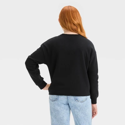 Girls' Cropped 'ACDC' Sweatshirt - Art Class™ Black 3 Girls' Cropped 'ACDC' Sweatshirt - Art Class™ Black