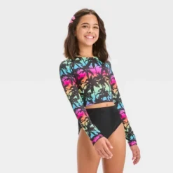 Girls' Tropical Ombre Design Rash Guard Swim Top - Art Class™ Black 7 Girls' Tropical Ombre Design Rash Guard Swim Top - Art Class™ Black -Teen Clothing Store GUEST 4d23f428 3eb4 4a7f a216 895843206b1e