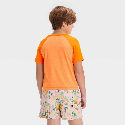 Boys' Wave Rash Guard Top - Art Class™ Orange 4 Boys' Wave Rash Guard Top - Art Class™ Orange - Image 2