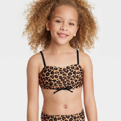 Girls' 'Delightful Cheetah' Shirred Center Bikini Set - Art Class™ 3 Girls' 'Delightful Cheetah' Shirred Center Bikini Set - Art Class™