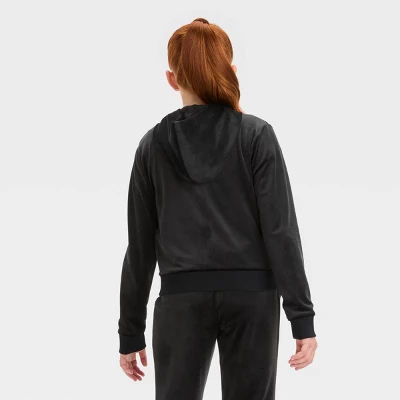 Girls' Velour Cropped Zip-Up Sweatshirt - Art Class™ 3 Girls' Velour Cropped Zip-Up Sweatshirt - Art Class™