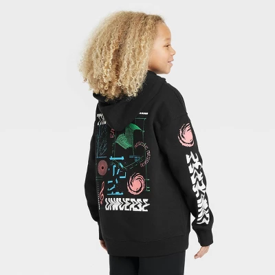 Boys' 'Trust The Universe' Graphic Hooded Sweatshirt - Art Class™ Black 3 Boys' 'Trust The Universe' Graphic Hooded Sweatshirt - Art Class™ Black