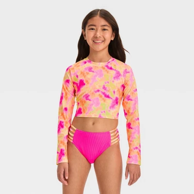 Girls' 'Summer Feelings' Tie-Dye Rash Guard Set - Art Class™ 6 Girls' 'Summer Feelings' Tie-Dye Rash Guard Set - Art Class™ - Image 4