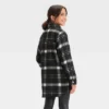 Girls' Cozy Lined Plaid Shacket- Art Class™