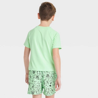 Boys' Short Sleeve Rash Guard Swim Shirt - Art Class™ Green 3 Boys' Short Sleeve Rash Guard Swim Shirt - Art Class™ Green - Image 2