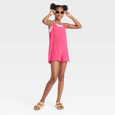 Girls' Chambray Cover Up Dress - Art Class™ Vibrant Pink 4 Girls' Chambray Cover Up Dress - Art Class™ Vibrant Pink - Image 2