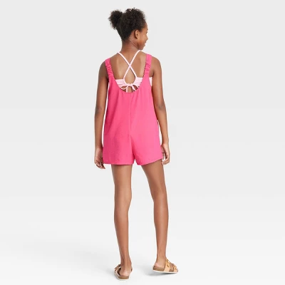 Girls' Chambray Cover Up Dress - Art Class™ Vibrant Pink 3 Girls' Chambray Cover Up Dress - Art Class™ Vibrant Pink