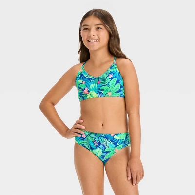 Girls' 'Living In The Tropics' Floral Printed Bikini Set - Art Class™ 5 Girls' 'Living In The Tropics' Floral Printed Bikini Set - Art Class™ - Image 3