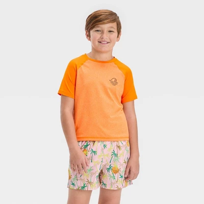 Boys' Wave Rash Guard Top - Art Class™ Orange 5 Boys' Wave Rash Guard Top - Art Class™ Orange - Image 3