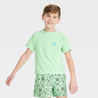 Boys' Short Sleeve Rash Guard Swim Shirt - Art Class™ Green 4 Boys' Short Sleeve Rash Guard Swim Shirt - Art Class™ Green - Image 3
