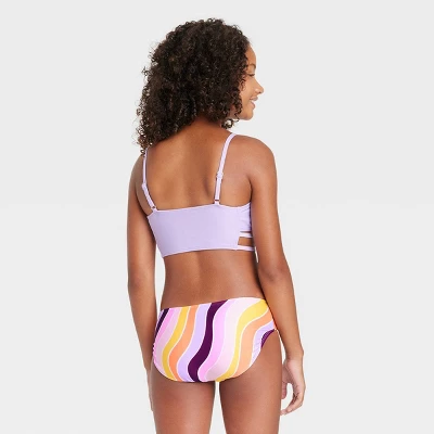 Girls' Groovy Waves Strappy Bikini Set - Art Class™ 4 Girls' Groovy Waves Strappy Bikini Set - Art Class™ - Image 2