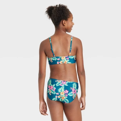 Girls' Tropic Daydream Bikini Set - Art Class™ Teal Blue 4 Girls' Tropic Daydream Bikini Set - Art Class™ Teal Blue - Image 2