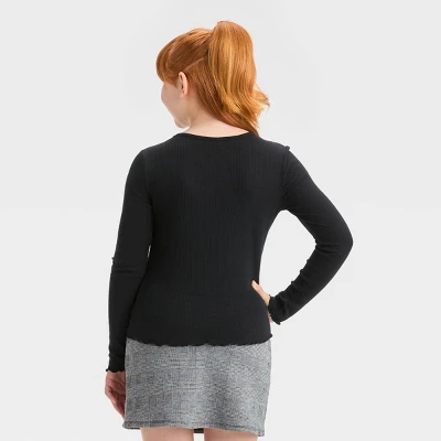 Girls' Long Sleeve Ribbed Baby T-Shirt - Art Class™ 3 Girls' Long Sleeve Ribbed Baby T-Shirt - Art Class™