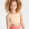 Girls' Solid Summer Swimsuit - Art Class™ Peach Orange