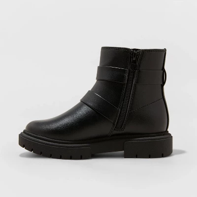 Girls' Cadi Zipper Moto Boots - Art Class™ Black 3 Girls' Cadi Zipper Moto Boots - Art Class™ Black