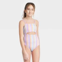 Girls' Pastel Printed Striped One Piece Swimsuit - Art Class™ -Teen Clothing Store GUEST 92db609c 0cc0 4287 8346 f910a1f13578