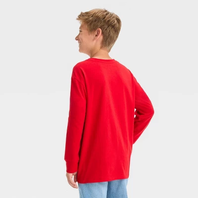 Boys' Chill Chill Chill Long Sleeve Graphic T-Shirt - Art Class™ Red 4 Boys' Chill Chill Chill Long Sleeve Graphic T-Shirt - Art Class™ Red - Image 2
