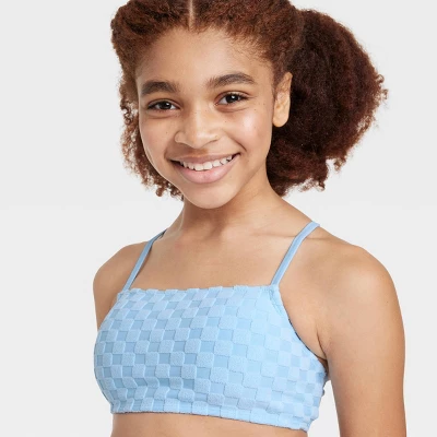 Girls' 2pc Checkered Bikini Set - Art Class™ Light Blue 3 Girls' 2pc Checkered Bikini Set - Art Class™ Light Blue