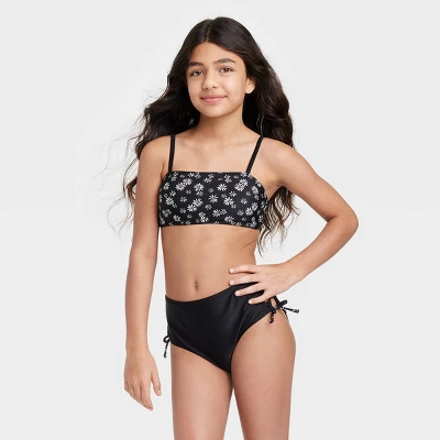 Girls' 2pc Vintage Daisy Surf High-Waist Bikini Set - Art Class™ Black 5 Girls' 2pc Vintage Daisy Surf High-Waist Bikini Set - Art Class™ Black - Image 3
