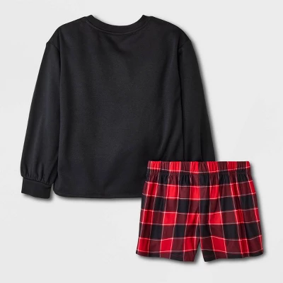 Girls' 2pc Full Sleeve Graphic Sweatshirt And Shorts Pajama Set - Art Class™ 3 Girls' 2pc Full Sleeve Graphic Sweatshirt And Shorts Pajama Set - Art Class™