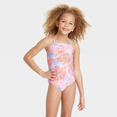 Girls' Tropic Oasis One Piece Swimwear Set With Skirt - Art Class™ 3 Girls' Tropic Oasis One Piece Swimwear Set With Skirt - Art Class™