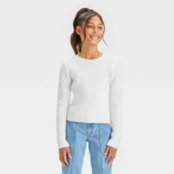 Girls' Fuzzy Ribbed Crewneck Sweater - Art Class™ 7 Girls' Fuzzy Ribbed Crewneck Sweater - Art Class™ -Teen Clothing Store GUEST 9f712684 6eea 412f 965a 6253e41b57f2